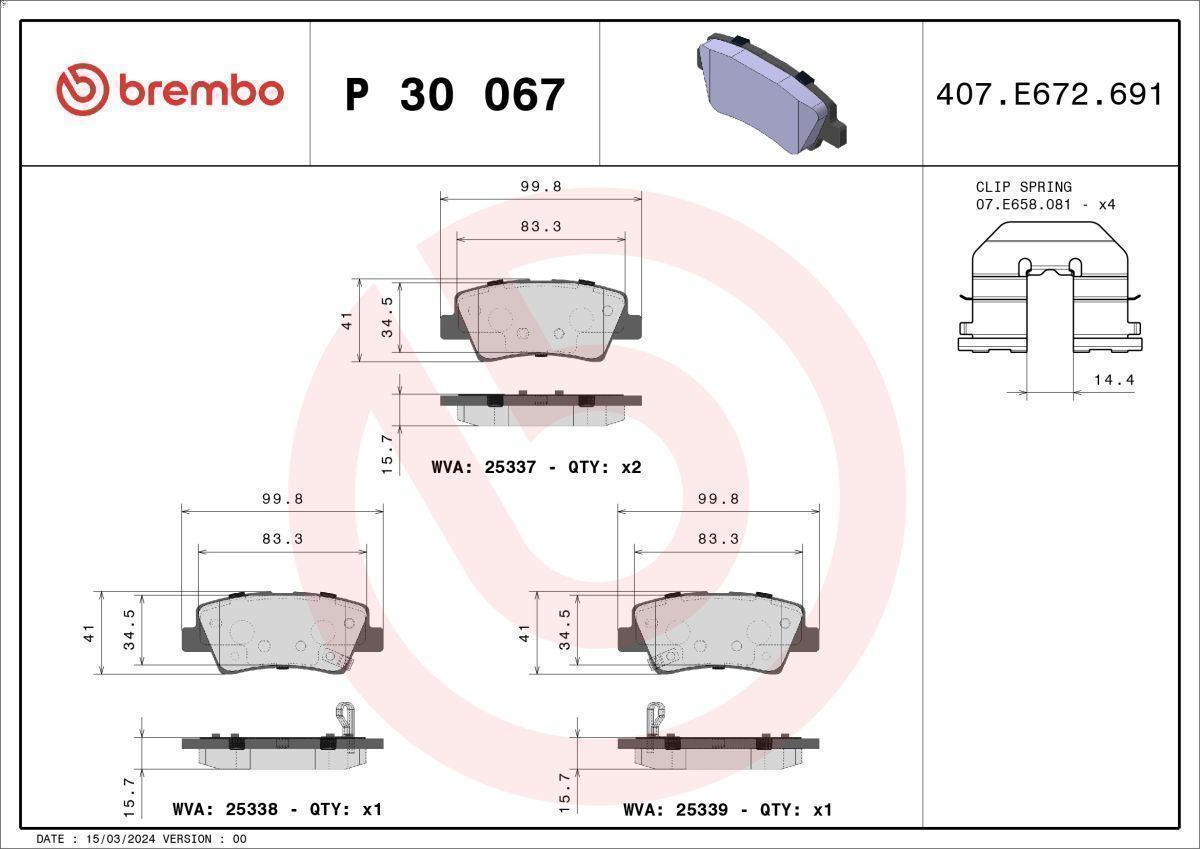 Fits BREMBO P 30 067 HAM PADS. REAR REAR HYUNDAI I40 11- ⭐UK Stock⭐ - Image 43